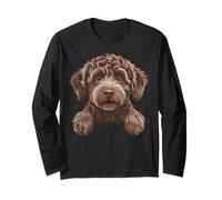 Lindo Cachorro Labradoodle con Forma de Garabato Que se asoma Manga Larga