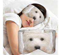 Lindo cachorro Westie, Antifaz para dormir, ideal para el hogar, viajes y trabajo por turnos. Cubre completamente los ojos y bloquea la luz.