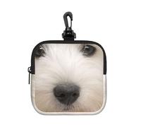 Lindo Cachorro Westie,Bolsa de Almacenamiento Cuadrada con Cremallera, Monedero de Neopreno, Carteras pequeñas, Monedero pequeño, Monedero