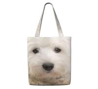 Lindo cachorro westie，Bolsas de supermercado reutilizables, bolsas de compras, bolsas de lona de gran capacidad, bolso de hombro