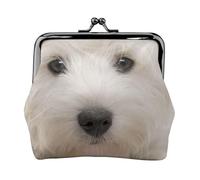 Lindo Cachorro Westie,Monedero de Piel sintética, Carteras pequeñas, Monedero con Cierre de Broche