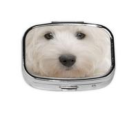 Lindo cachorro westie, Pastillero cuadrado para bolsillo o monedero, pequeño contenedor de pastillas, organizador de pastillas de viaje