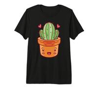 Lindo Cactus con Ojos de corazón Adorable ilustración Camiseta Premium