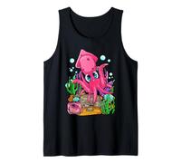 Lindo Calamar de Dibujos Animados Kawaii Océano Animal Vida Marina Vida Marina Camiseta sin Mangas
