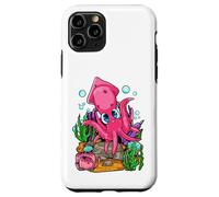 Lindo Calamar de Dibujos Animados Kawaii Océano Animal Vida Marina Vida Marina Carcasa para iPhone 11 Pro
