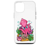 Lindo Calamar de Dibujos Animados Kawaii Océano Animal Vida Marina Vida Marina Carcasa para iPhone 12/12 Pro
