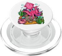 Lindo Calamar de Dibujos Animados Kawaii Océano Animal Vida Marina Vida Marina PopSockets PopGrip para MagSafe
