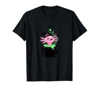 Lindo caldero de Bruja ajolote Divertido de Halloween Camiseta gráfica económica