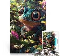 Lindo camaleón en la Jungla Rompecabezas de 1000 Piezas para Adolescentes Juguetes de Juego Decoración de Pared cumpleaños y Navidad 38x26cm