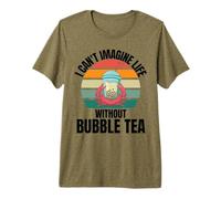 Lindo Cangrejo Retro No Puedo Imaginar la Vida sin té de Burbujas Camiseta Premium