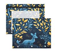 Lindo Canguro De Dibujos Animados Estuches para Lápices Transparentes para Archivador de 3 Anillas(2 Pack)