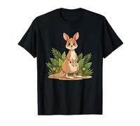 Lindo Canguro Mamá con Bebé Joey En La Selva Camiseta