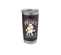 Lindo caniche mimado, nacido para saltar forzado a buscar Vaso térmico de acero inoxidable de doble pared