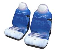 Lindo canto de orca del océano profundo, gran pez blanco y negro, fundas universales para asientos de coche, juego de 2 piezas - Protectores elásticos para asientos delanteros para coches, camiones y