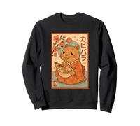 Lindo Capibara Comiendo Ramen en Kimono Sakura Monte Fuji Japón Sudadera