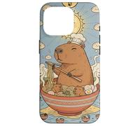 Lindo Capibara Divertido Gráfico Kawaii Ramen Y Tarot Sol Carcasa para iPhone 16 Pro