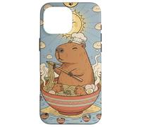 Lindo Capibara Divertido Gráfico Kawaii Ramen Y Tarot Sol Carcasa para iPhone 16 Pro MAX