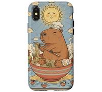 Lindo Capibara Divertido Gráfico Kawaii Ramen Y Tarot Sol Carcasa para iPhone X/XS