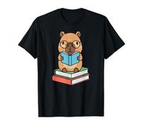 Lindo Capibara Leyendo un Libro Kawaii Animal Anime Japonés Camiseta