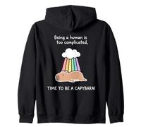 Lindo Capibara Rainbow Ser Humano Es Complicado Disfraz Sudadera con Capucha