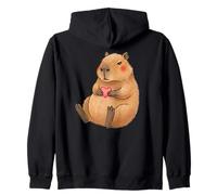 Lindo Capibara Sosteniendo Corazón San Valentín Amor Sudadera con Capucha