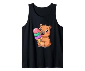 Lindo Capibara Sosteniendo Un Trato De Triple Cucharada Camiseta sin Mangas