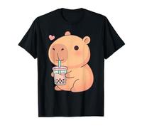 Lindo Capybara Bubble Tea Kawaii Anime Capybaras Lover Girls Camiseta