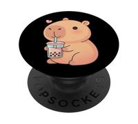 Lindo Capybara Bubble Tea Kawaii Anime Capybaras Lover Girls PopSockets PopGrip Adhesivo