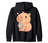 Lindo Capybara Bubble Tea Kawaii Anime Capybaras Lover Girls Sudadera con Capucha