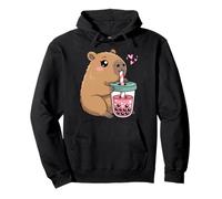 Lindo Capybara Kawaii Anime Capybara Beber Bubble Tea Love Sudadera con Capucha