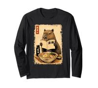 Lindo Capybara Ramen Japonés Kanji Edo Pintura Manga Larga
