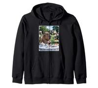Lindo Capybara Sip Tea Rose Cup Cottagecore Floral Garden Sudadera con Capucha