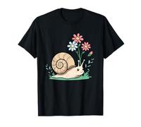 Lindo Caracol de jardín con Flores Silvestres Cottagecore Camiseta