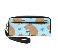 Lindo carpincho, Bolsa de Maquillaje Bolsa de cosméticos Bolsa de Aseo de Viaje portátil Estuche de Cuero para Mujeres y niñas