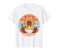 Lindo Carpincho Come Fideos Ramen Carpincho Ramen Animal Camiseta gráfica económica, Hombre, Blanco, L