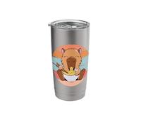 Lindo Carpincho Come Fideos Ramen Carpincho Ramen Animal Vaso térmico de acero inoxidable de doble pared