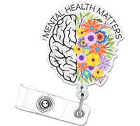 Lindo carrete de insignia, divertido carrete de insignia de salud mental MATTERES retráctil, accesorios de identificación para enfermería, pediatría, médico, estudiante, profesor, atención médica,