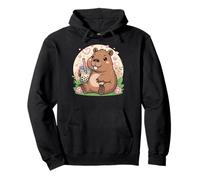 Lindo castor Boba bebiendo té de burbujas Kawaii diseño Sudadera con Capucha