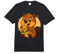 Lindo Castor Comiendo Hamburguesa Divertido Kawaii Animal Food Lover Comfort Colors Adult Heavyweight T-Shirt
