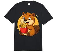 Lindo Castor Comiendo Papas Fritas Divertido Kawaii Animal Food Lover Comfort Colors Adult Heavyweight T-Shirt