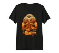 Lindo Castor Tejido Acogedor otoño Animal Arte otoño estética Camiseta Premium