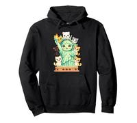 Lindo Cat Lady Liberty Cartoon con Gatitos - Amante Divertido de los Gatos Sudadera con Capucha