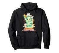 Lindo Cat Lady Liberty Cartoon con Gatitos - Amante Divertido de los Gatos Sudadera con Capucha