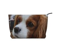 Lindo Cavalier King Charles Spaniel,Neceser de Pana, Neceser de Maquillaje portátil, Neceser de Viaje