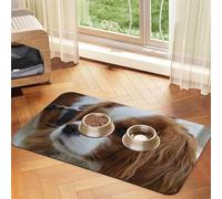 Lindo Cavalier King Charles Spaniel,Tapete para Comida de Mascotas, manteles Individuales de Cuero sintético para Gatos y Perros,30x45cm