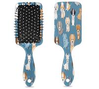 Lindo cepillo de pelo de perro, diseño de cachorro, húmedo y seco, cojín de aire, cepillo de pelo desenredante de plástico para niños y adultos, regalo de vuelta a la escuela, mujeres y hombres