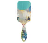 Lindo cepillo de pelo suave de dibujos animados Pop Art Chinchilla verde menta para cabello fino. Masaje de cuero cabelludo diseñado para cabello corto con mango ergonómico cepillo para cabello rizado