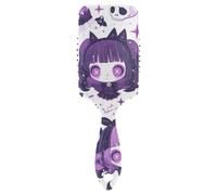 Lindo cepillo de pelo suave de esqueleto de muñeca de Halloween púrpura de dibujos animados para hombres diseñado masaje del cuero cabelludo para cabello fino con mango ergonómico para cabello