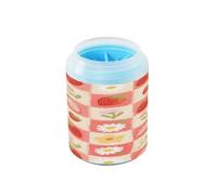 Lindo cepillo de silicona suave con patrón de cuadros de fresa roja, kit de limpieza portátil para perros y gatos pequeños y medianos