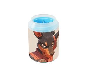 Lindo cepillo de silicona suave reutilizable para perros de Kung Fu de dibujos animados, suministros y accesorios para perros y gatos